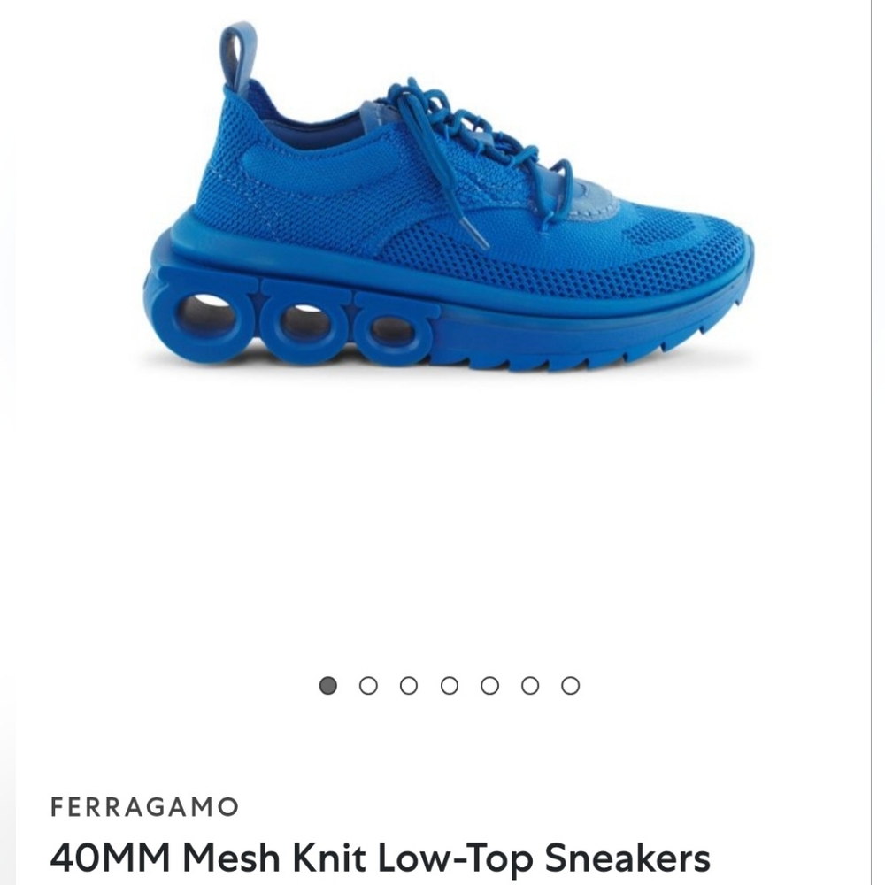 Salvatore Ferragamo Vibrant Blue Knit Sneakers